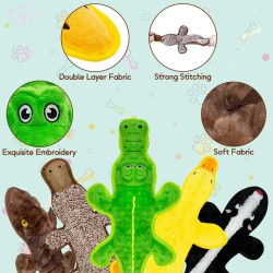 Keine Füllung, Quietschspielzeug für Hunde, 5er-Pack Kauspielzeug mit Knistereffekt, um sie zu beschäftigen, Plüsch-Welpen-Beißspielzeug zum Spielen im Innen- und Außenbereich, bestes Geburtstagsgeschenk für große Rassen