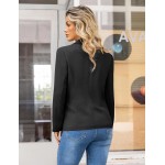 OmicGot Damen-Blazer für Business-Casual-Büroarbeit – vorne offen, langärmelig, Revers-Anzugjacke mit Taschen, S-XL