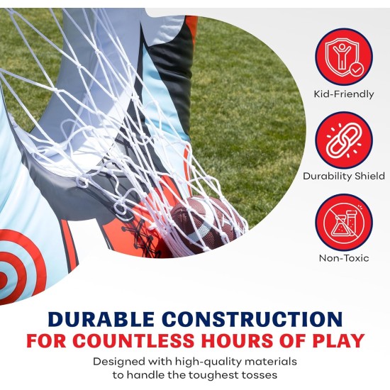 65-Zoll-aufblasbares Fußball-Zielnetz-Wurfspiel – doppelseitiges Wurfübungs-Fußballzubehör mit Minibällen – Hinterhof-Heckklappen-Party-Sportspielzeug für Kinder und Erwachsene 65-Zoll-aufblasbares Fußball-Zielnetz-Wurfspiel – doppelseitiges Wurfübungs-Fußballzubehör mit Minibällen – Hinterhof-Heckklappen-Party-Sportspielzeug für Kinder und Erwachsene