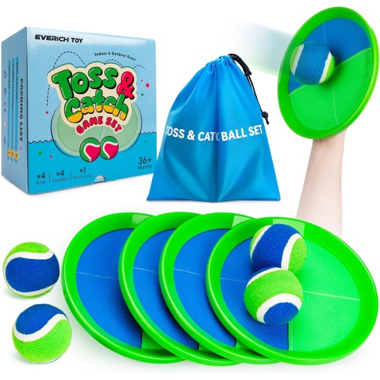 EVERICH TOY Verbessertes Wurf- und Fangball-Spielset, Osterkorbfüller, Outdoor-Spiele für Kinderspielzeug, Strand-Pool-Spielzeug, draußen, Familien-Hofspiele, Ostergeschenke für Jungen und Mädchen im Alter von 3 4 5 6 7 8–12 Jahren