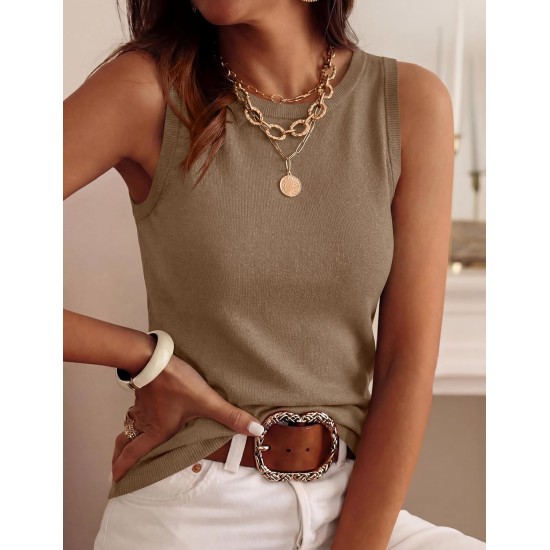 PRETTYGARDEN Ärmellose Pullover-Oberteile für Damen, 2026, Sommer, elegant, gerippt, Tank-Tops, Frühling, Business, Freizeit, Arbeit, Hemden, Blusen PRETTYGARDEN Ärmellose Pullover-Oberteile für Damen, 2026, Sommer, elegant, gerippt, Tank-Tops, Frühling, Business, Freizeit, Arbeit, Hemden, Blusen