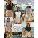 Ficerd 3er-Pack gerippte Damen-T-Shirts, Baumwolle, kurzärmelig, Basic-T-Shirts, Rundhalsausschnitt, taillierte Tops, Freizeithemden, 2026, Sommer, trendy Ficerd 3er-Pack gerippte Damen-T-Shirts, Baumwolle, kurzärmelig, Basic-T-Shirts, Rundhalsausschnitt, taillierte Tops, Freizeithemden, 2026, Sommer, trendy