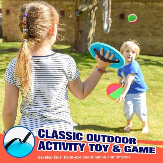 Wurf- und Fangball-Spielset – Outdoor- und Indoor-Aktivitätsspielzeug für Kinder – klebriges Paddelball-Spielzeug für Jungen und Mädchen im Alter von 3, 4, 5, 6, 7 und 8–12 Jahren – tolle Spiele für Strand, Pool, Garten – Osterkörbchen-Geschenke Wurf- und Fangball-Spielset – Outdoor- und Indoor-Aktivitätsspielzeug für Kinder – klebriges Paddelball-Spielzeug für Jungen und Mädchen im Alter von 3, 4, 5, 6, 7 und 8–12 Jahren – tolle Spiele für Strand, Pool, Garten – Osterkörbchen-Geschenke