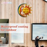 40-in Large Wall Art Decor, Sun Moon Metal Wall Decor, Valentine Wall Decorations for Patio Yard Garden Fence Living Room Bedroom