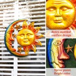 40-in Large Wall Art Decor, Sun Moon Metal Wall Decor, Valentine Wall Decorations for Patio Yard Garden Fence Living Room Bedroom
